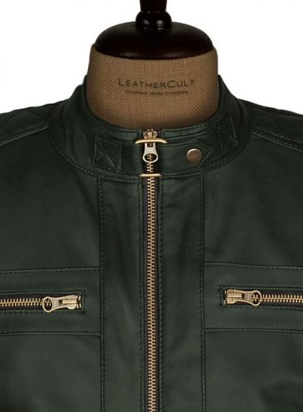 Soft Deep Olive Leather Jacket # 653
