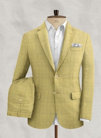 Italian Linen Lomna Yellow Checks Suit