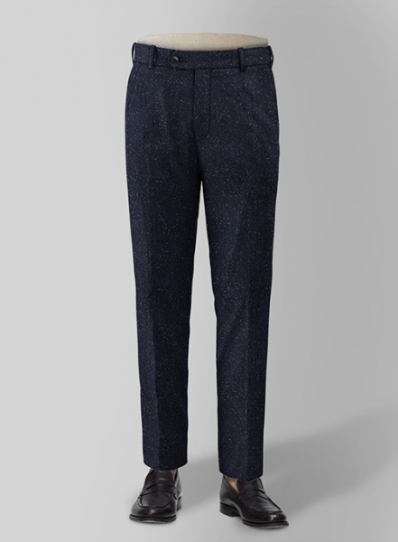 Blue Fine Donegal Tweed Pants