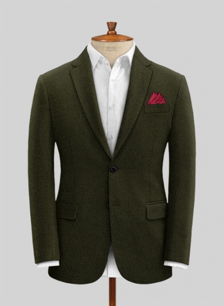 Light Weight Dark Green Tweed Suit