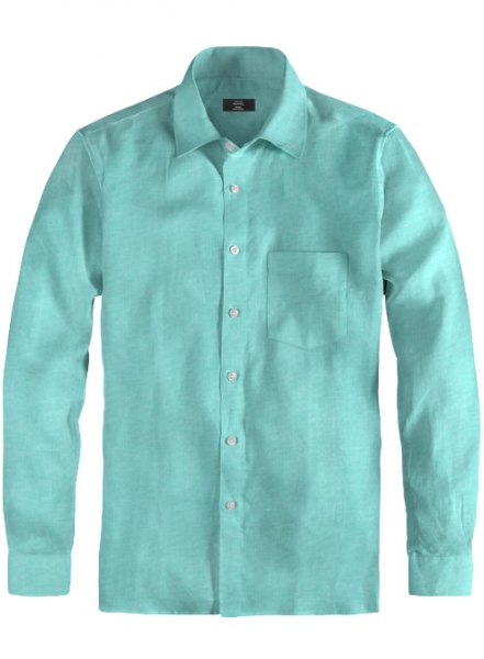 Giza Fazer Green Cotton Shirt - Full Sleeves