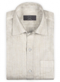 Roman Freddo Beige Linen Shirt - Full Sleeves