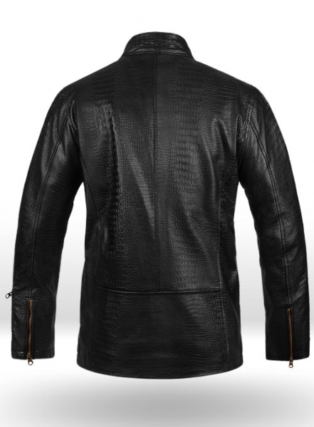 Crocodile Black Star Trek Leather Jacket