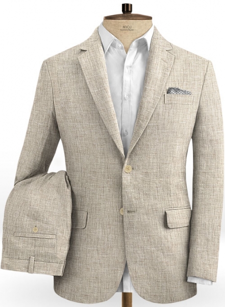 Italian Enchant Beige Linen Suit