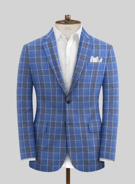 Solbiati Blue Checks Linen Jacket