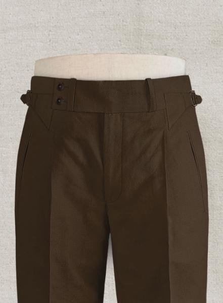 Safari Brown Cotton Linen Heritage Trousers