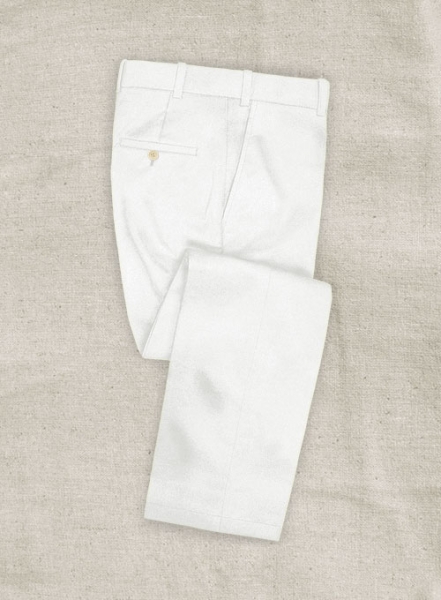 White Feather Cotton Canvas Stretch Suit