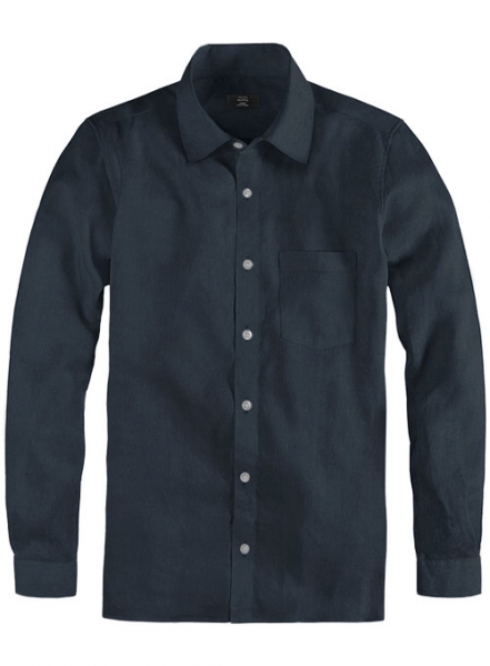 Giza Rich Blue Cotton Shirt- Full Sleeves