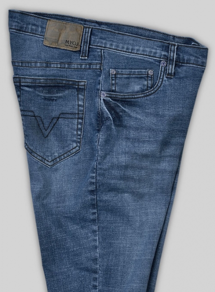 Marlin Blue Stretch Stone Wash Whisker Jeans - Look # 414