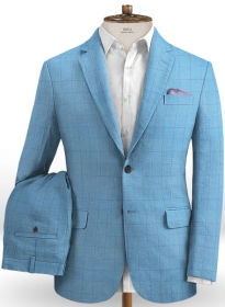 Italian Super Blue Linen Suit