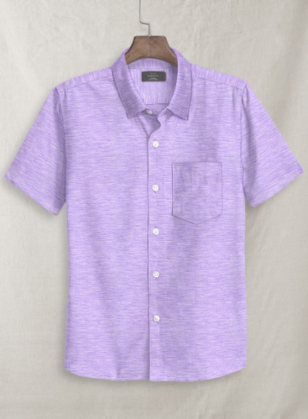 Italian Cotton Purple Shirt - Half Sleeves