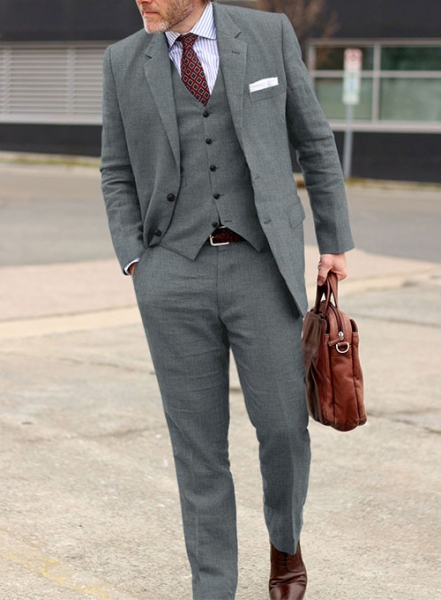 Solbiati Stone Gray Linen Suit