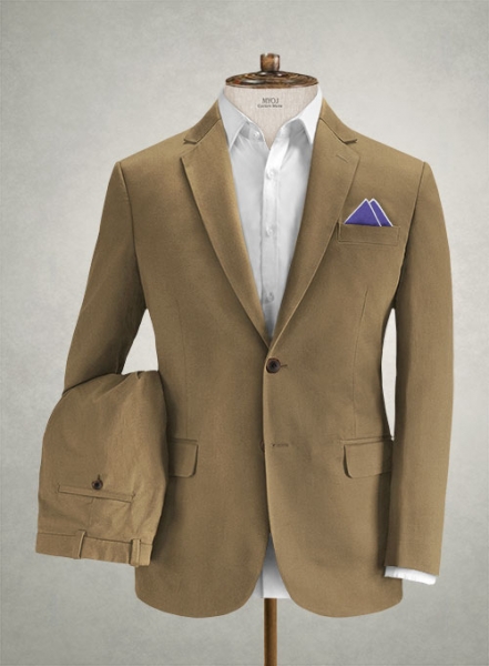 Italian Hunter Khaki Cotton Stretch Suit