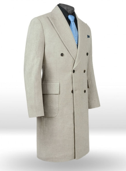 Musto Beige Twill Tweed Overcoat