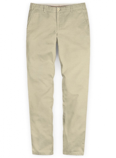 Beige Peach Finish Chinos