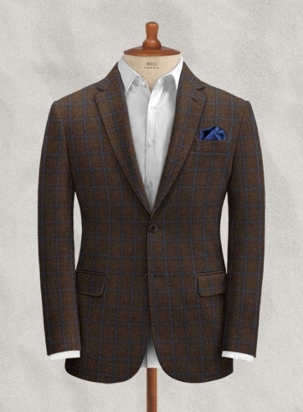 Italian Fedili Brown Checks Tweed Suit