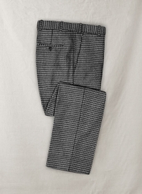 Italian Black & White Houndstooth Tweed Pants