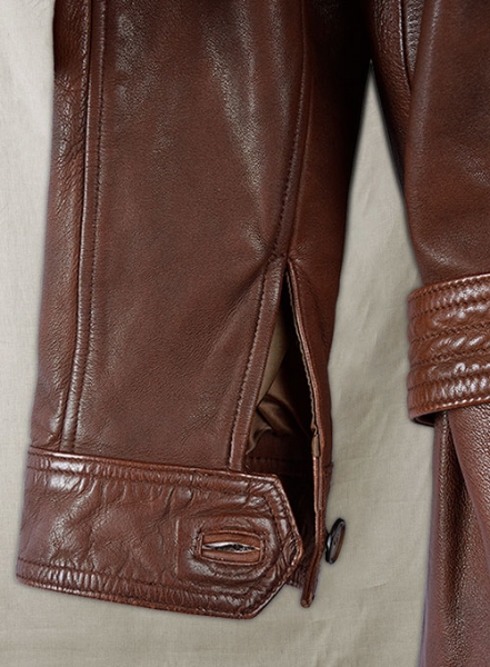 Spanish Brown Leather Long Coat #203