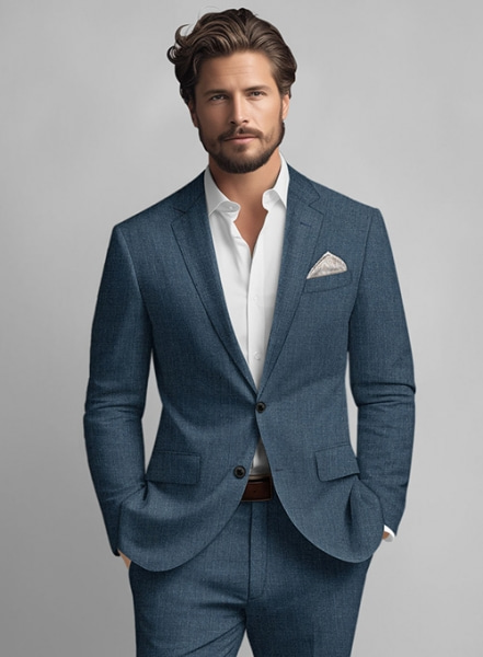 Indigo Blue Pure Linen Jacket