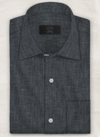 European Ash Gray Linen Shirt - Full Sleeves