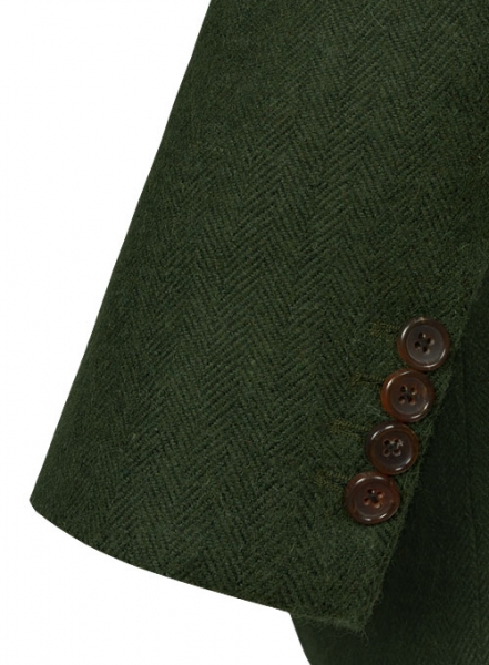 Vintage Herringbone Green Tweed Suit