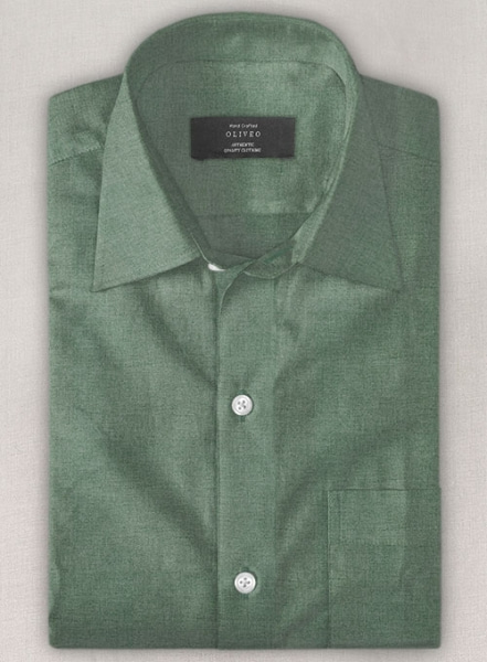 Sage Green Flannel Shirt - Half Sleeves