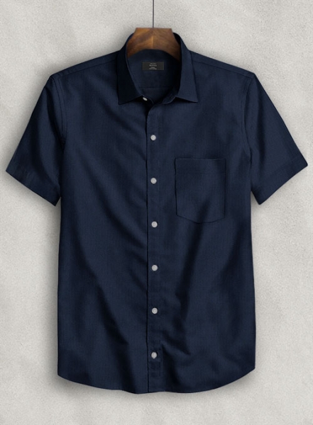 Cotton Stretch Herringbone Doke Shirt - Half Sleeves