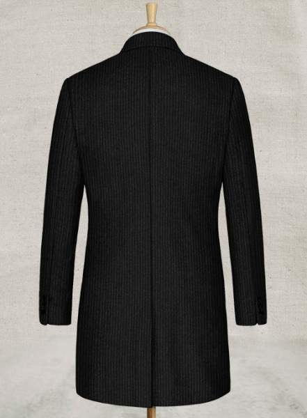 Light Weight Black Stripe Tweed Overcoat