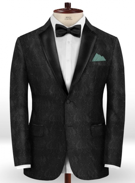Rilda Black Wool Tuxedo Suit