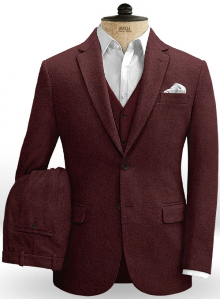 Wine Heavy Tweed Suit