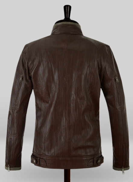 Wrinkled Brown Gerard Butler Leather Jacket #1