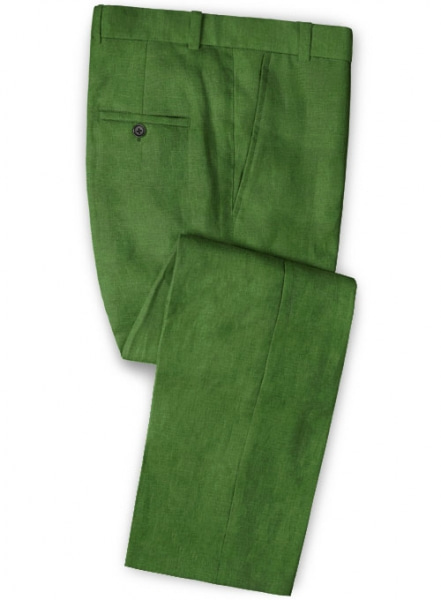 Zod Green Pure Linen Pants
