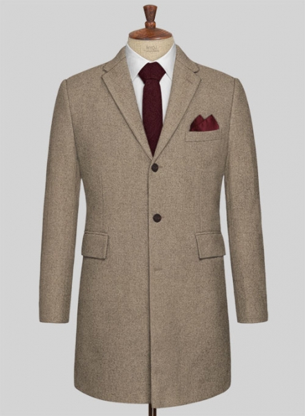 Light Weight Light Brown Tweed Overcoat