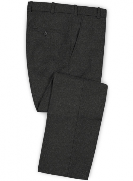 Italian Flannel Charcoal Wool Pants