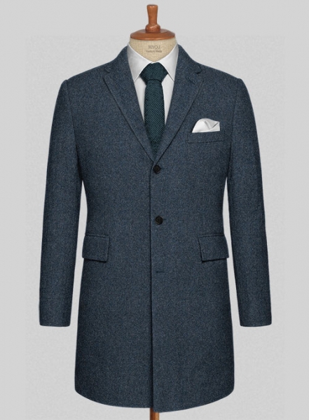 Light Weight Bond Blue Tweed Overcoat