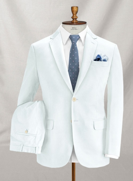 Stretch Summer Sky Blue Chino Suit