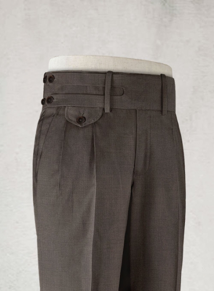 Napolean Dark Brown Double Gurkha Wool Trousers