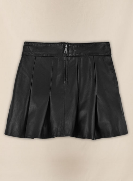 Black Nina Dobrev Leather Skirt