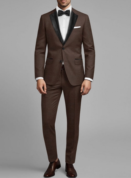 Worsted Brown Wool Tuxedo Suit