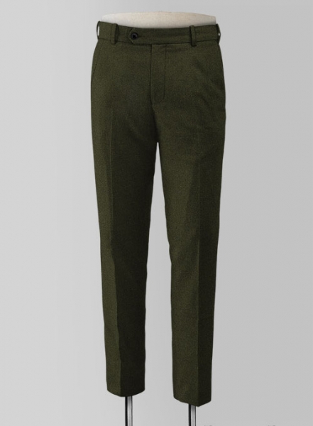 Light Weight Dark Green Tweed Pants