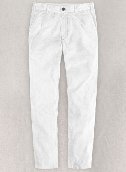 White Stretch Corduroy Trousers