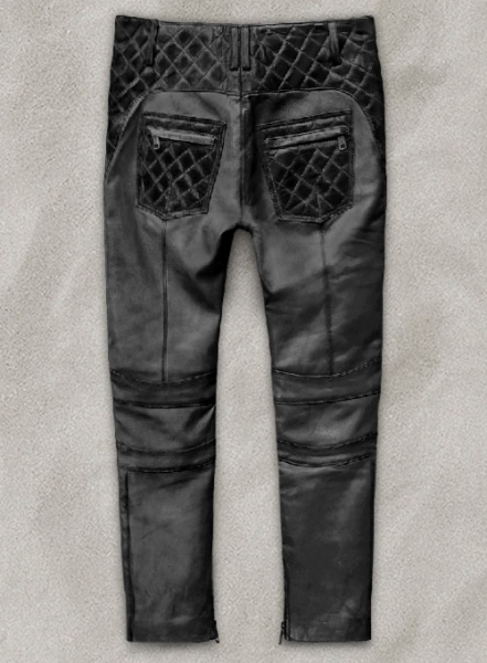 Outlaw Burnt Charcoal Leather Pants : Made To Measure Custom Jeans