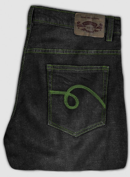 Logan Black Stretch Indigo Wash Whisker Jeans - Look #580