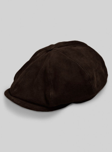 Dark Brown Suede Newsboy Cap