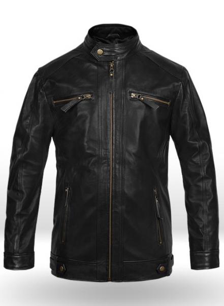 Black Leather Jacket # 660