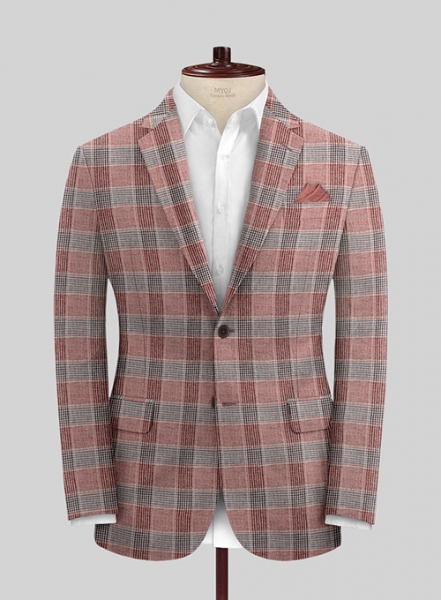 Solbiati Wine Checks Linen Jacket