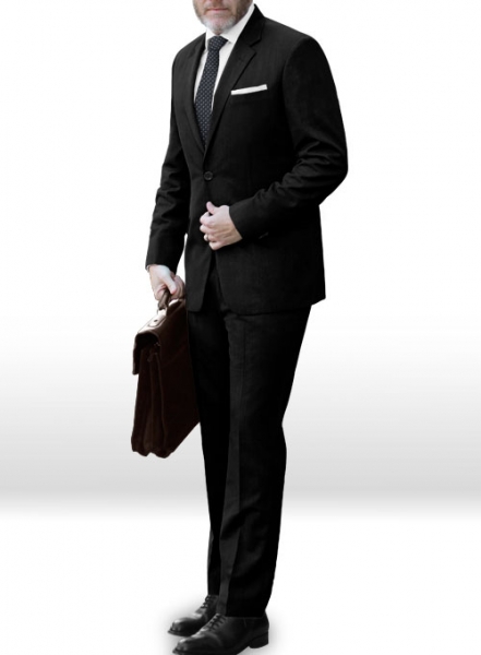 Napolean Black Weave Wool Suit