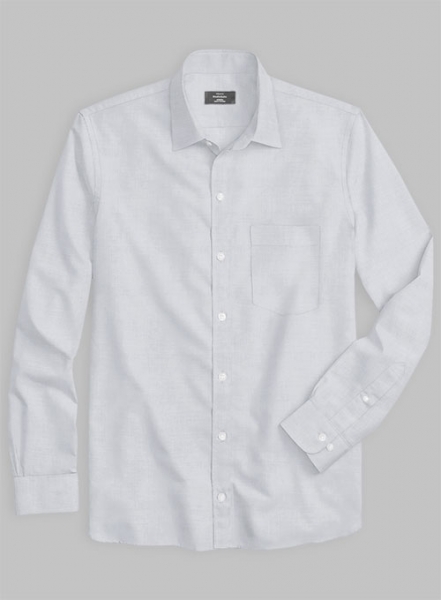 Giza Light Gray Cotton Shirt- Full Sleeves