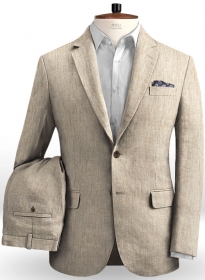 Italian Denim Light Brown Linen Suit