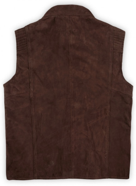 Soft Dark Brown Suede Leather Vest # 354